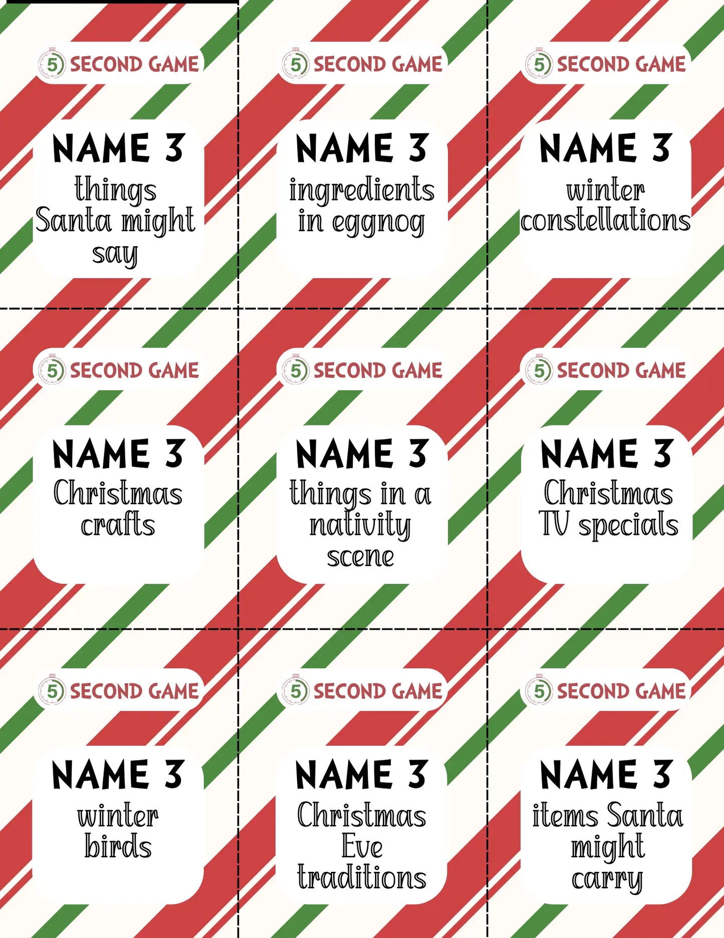 5 Second Game Christmas Edition | Christmas Party Games Homeschool and Humor