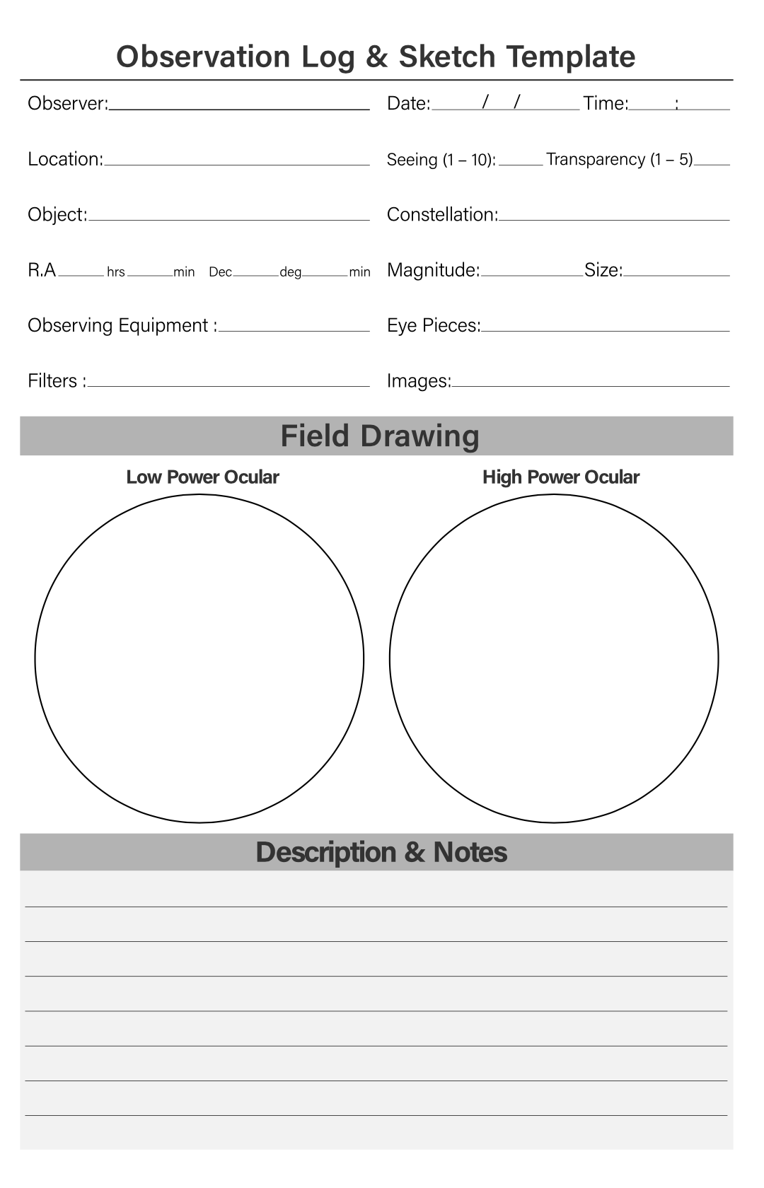 Astronomy Logbook for Teens