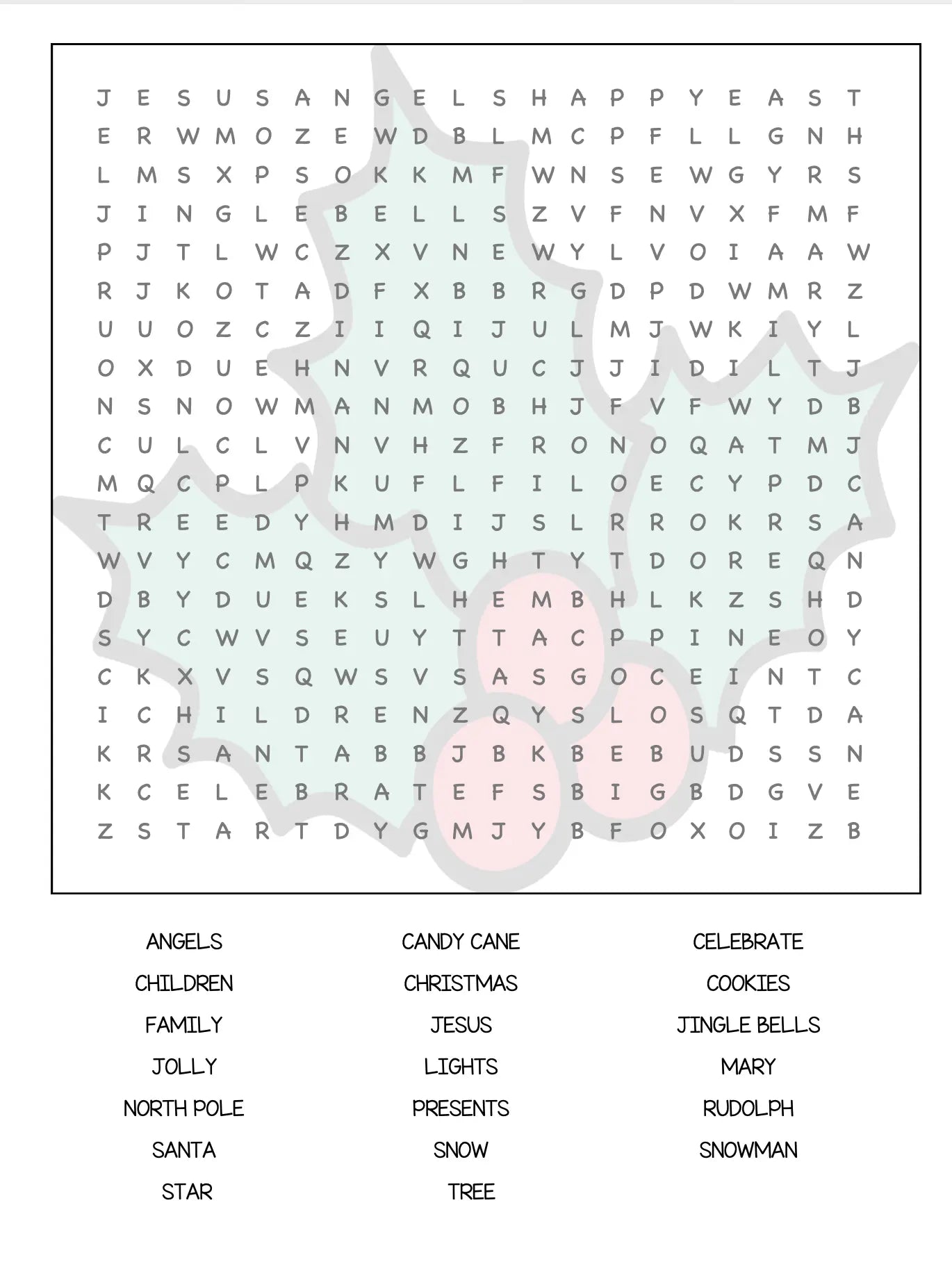 Christmas Word Search Homeschool and Humor