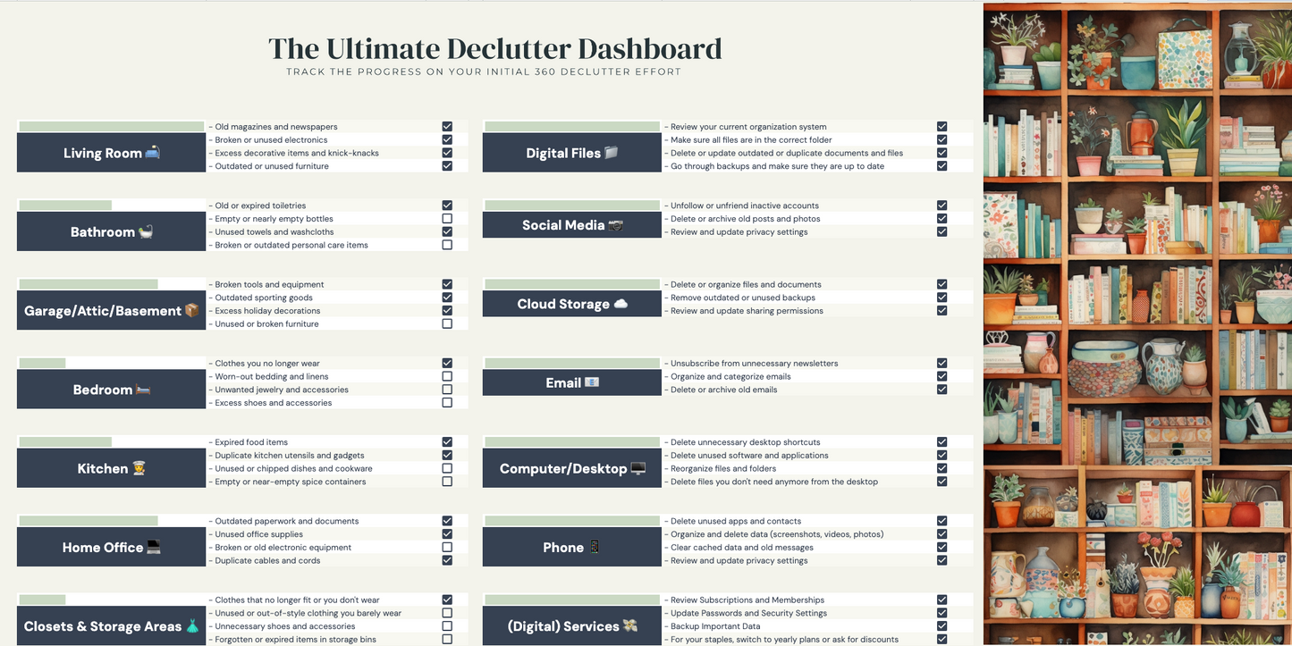 The Ultimate Declutter Dashboard | Declutter Tools for Your Declutter Goals