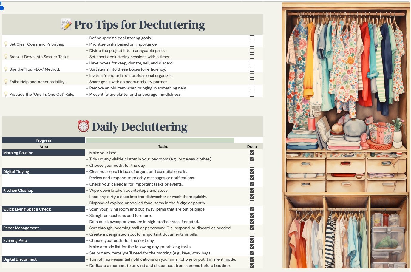 The Ultimate Declutter Dashboard | Declutter Tools for Your Declutter Goals