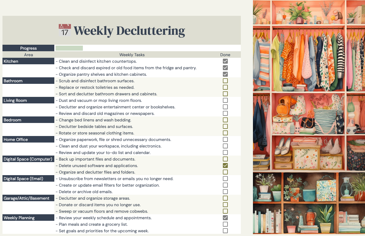 The Ultimate Declutter Dashboard | Declutter Tools for Your Declutter Goals