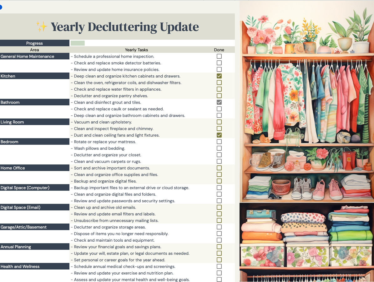 The Ultimate Declutter Dashboard | Declutter Tools for Your Declutter Goals