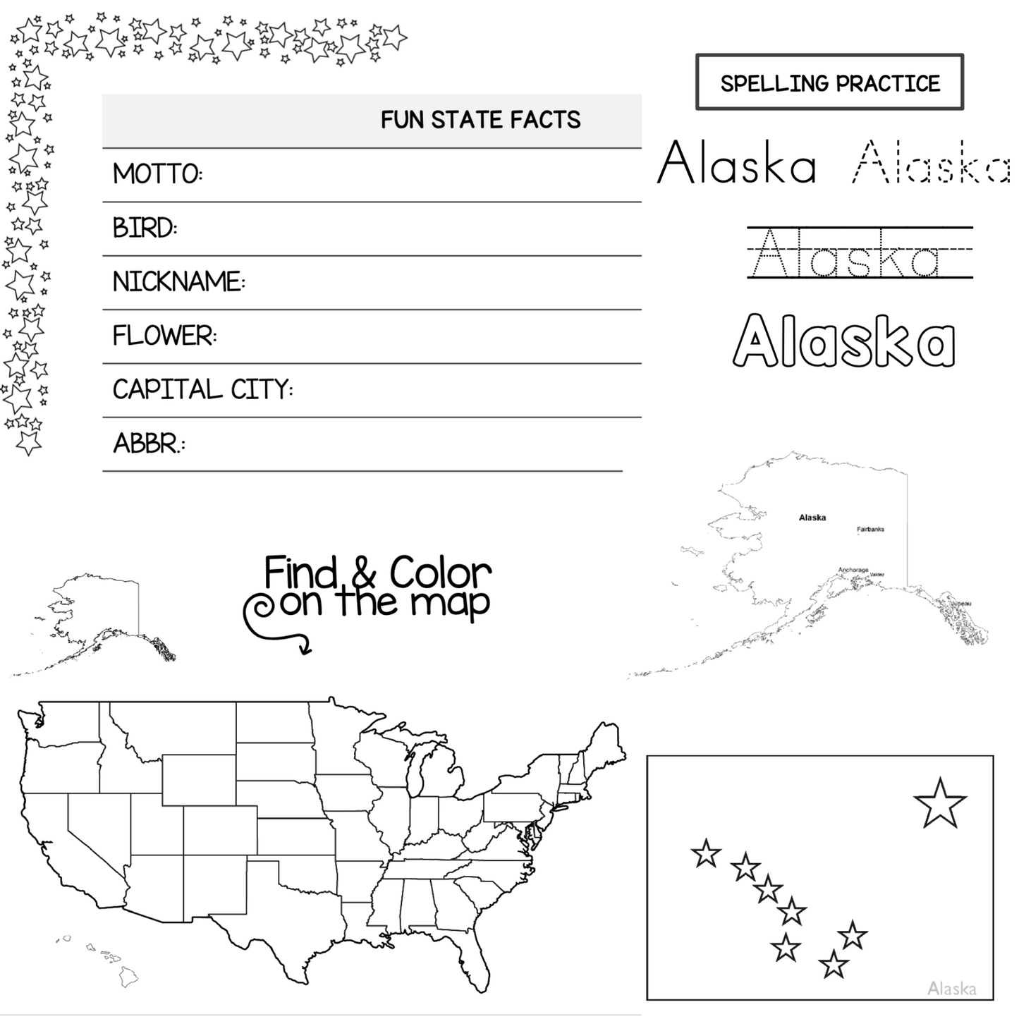 50 States Unit Study (PDF)
