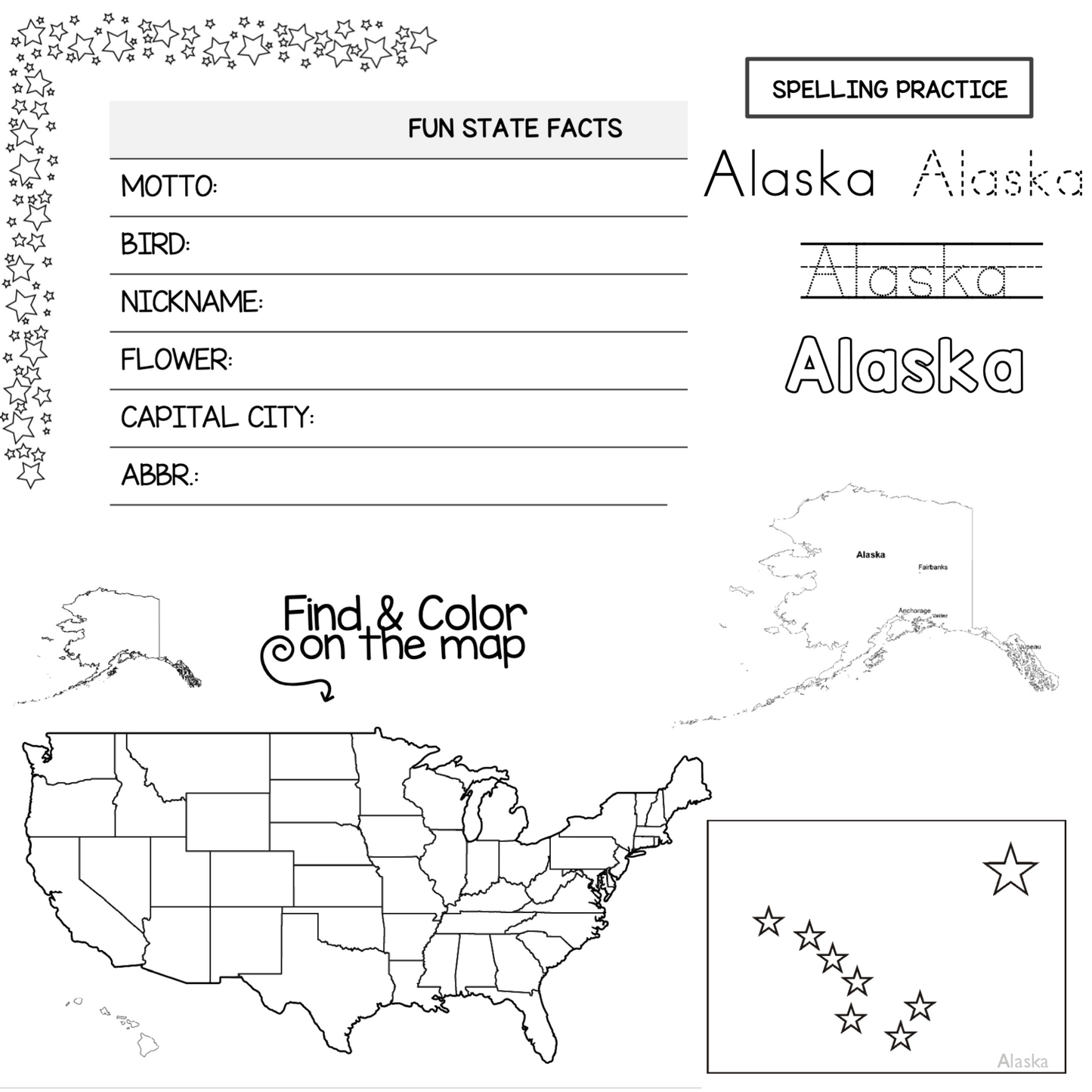 50 States Unit Study (PDF)