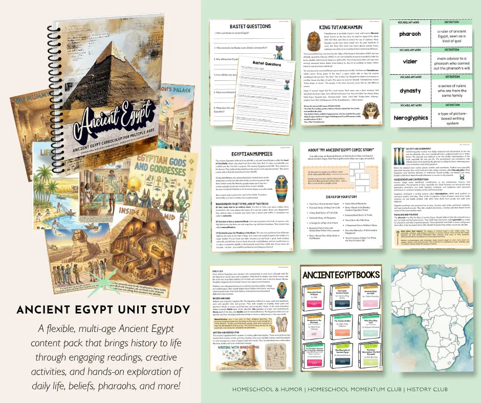 Ancient Egypt Unit Study Homeschool and Humor