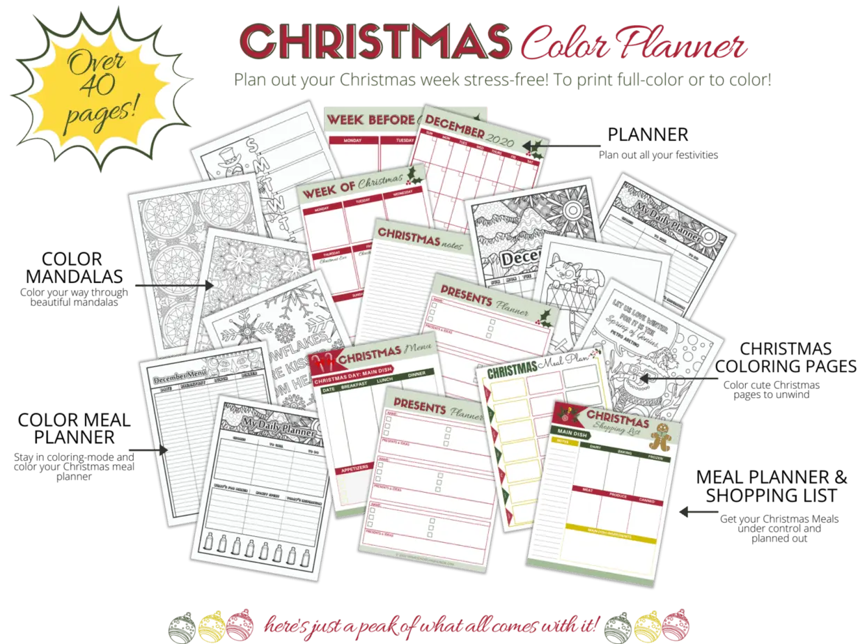 Christmas Holiday Color Planner Homeschool and Humor