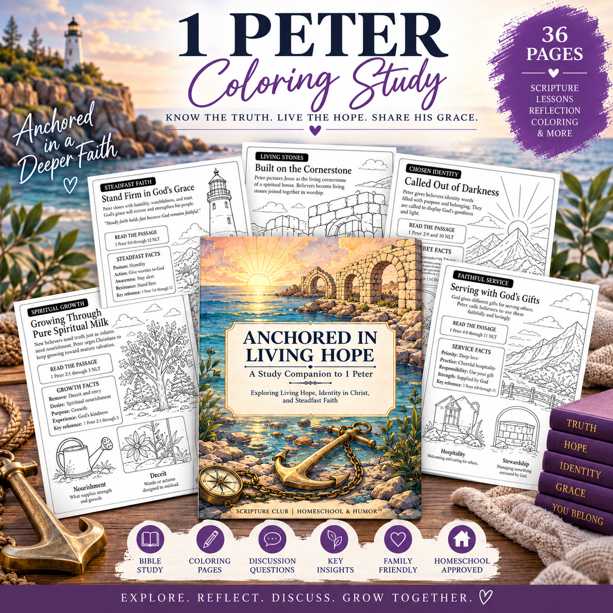 printable Bible study coloring pages for Christian homeschool