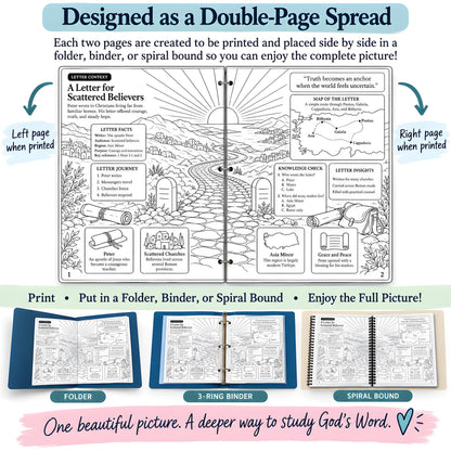 1 Peter study printable with Scripture and coloring pages