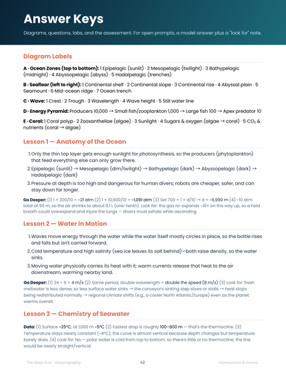 The Deep End: Oceanography Unit Study for Grades 6–12 - Homeschool and Humor