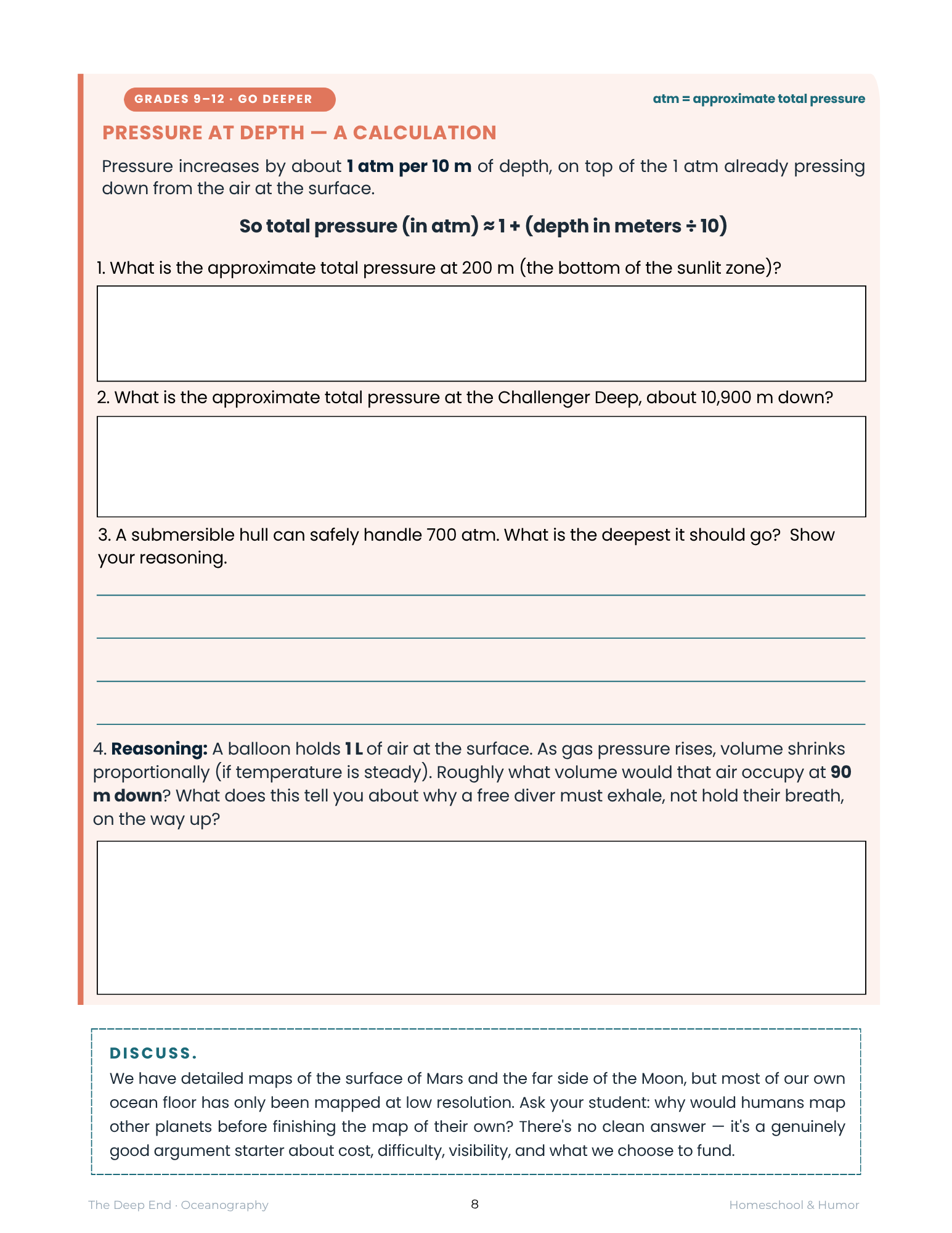 The Deep End: Oceanography Unit Study for Grades 6–12 - Homeschool and Humor