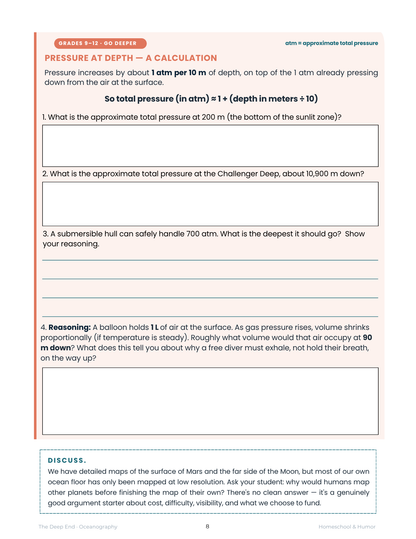 The Deep End: Oceanography Unit Study for Grades 6–12 - Homeschool and Humor