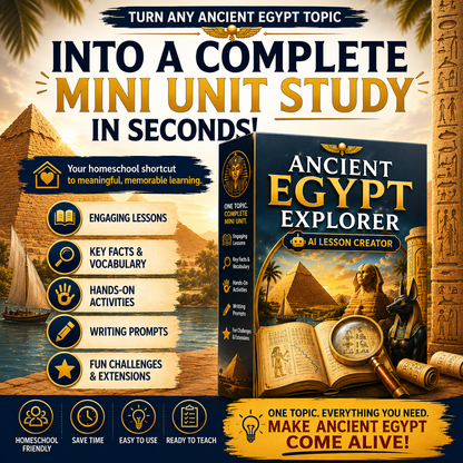 Ancient Egypt GPT | Homeschool AI Lesson Creator For Ancient Egypt Activities Homeschool and Humor