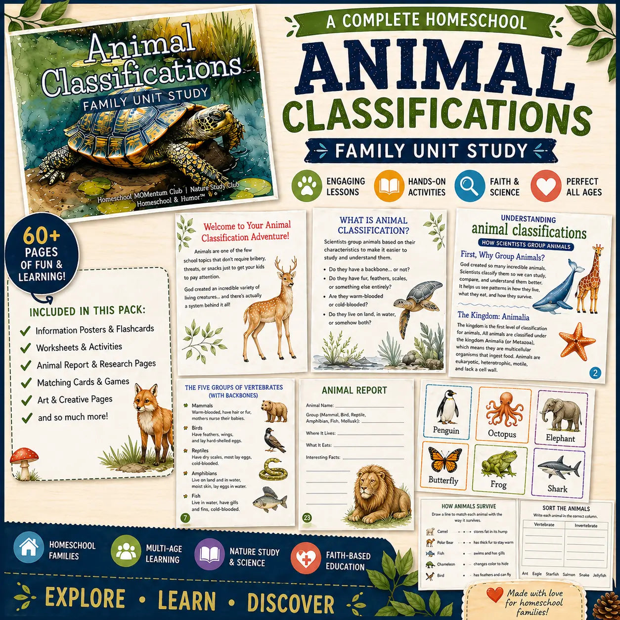Animal Classification Unit Study | Animal Classification Activities & Worksheets for Kids Homeschool and Humor