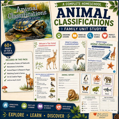 Animal Classification Unit Study | Animal Classification Activities & Worksheets for Kids Homeschool and Humor
