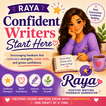 Raya the Positive Writing Feedback Generator Custom GPT | Homeschool GPT