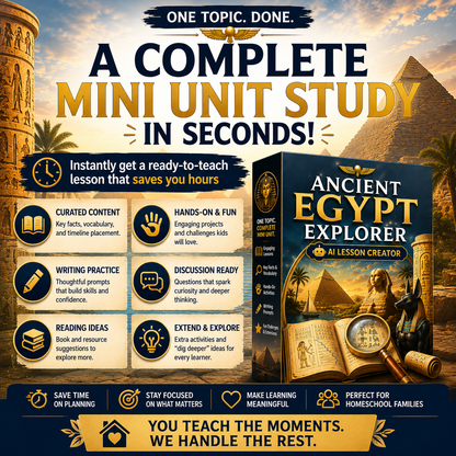 Ancient Egypt GPT | Homeschool AI Lesson Creator For Ancient Egypt Activities Homeschool and Humor