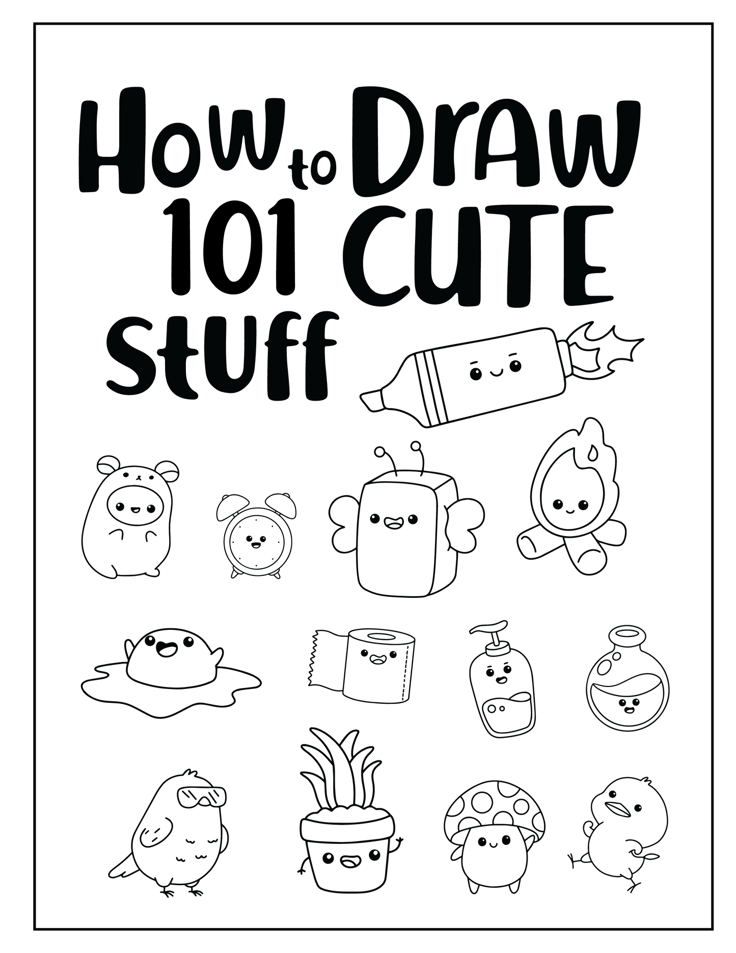 How To Draw 101 Cute Stuff Homeschool Art Drawing Book