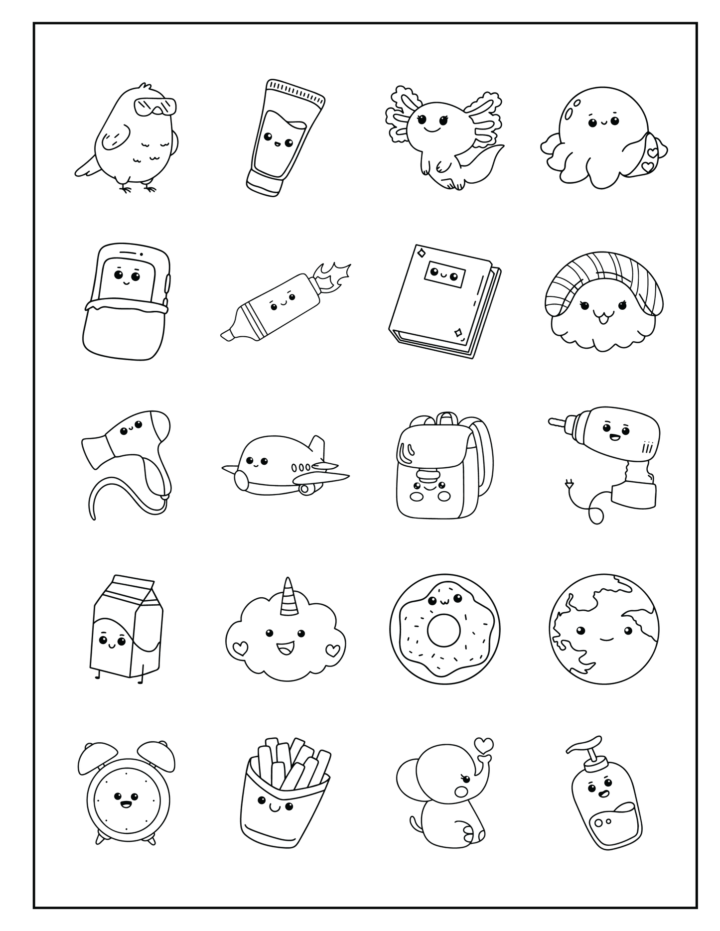 How To Draw 101 Cute Stuff Homeschool Art Drawing Book