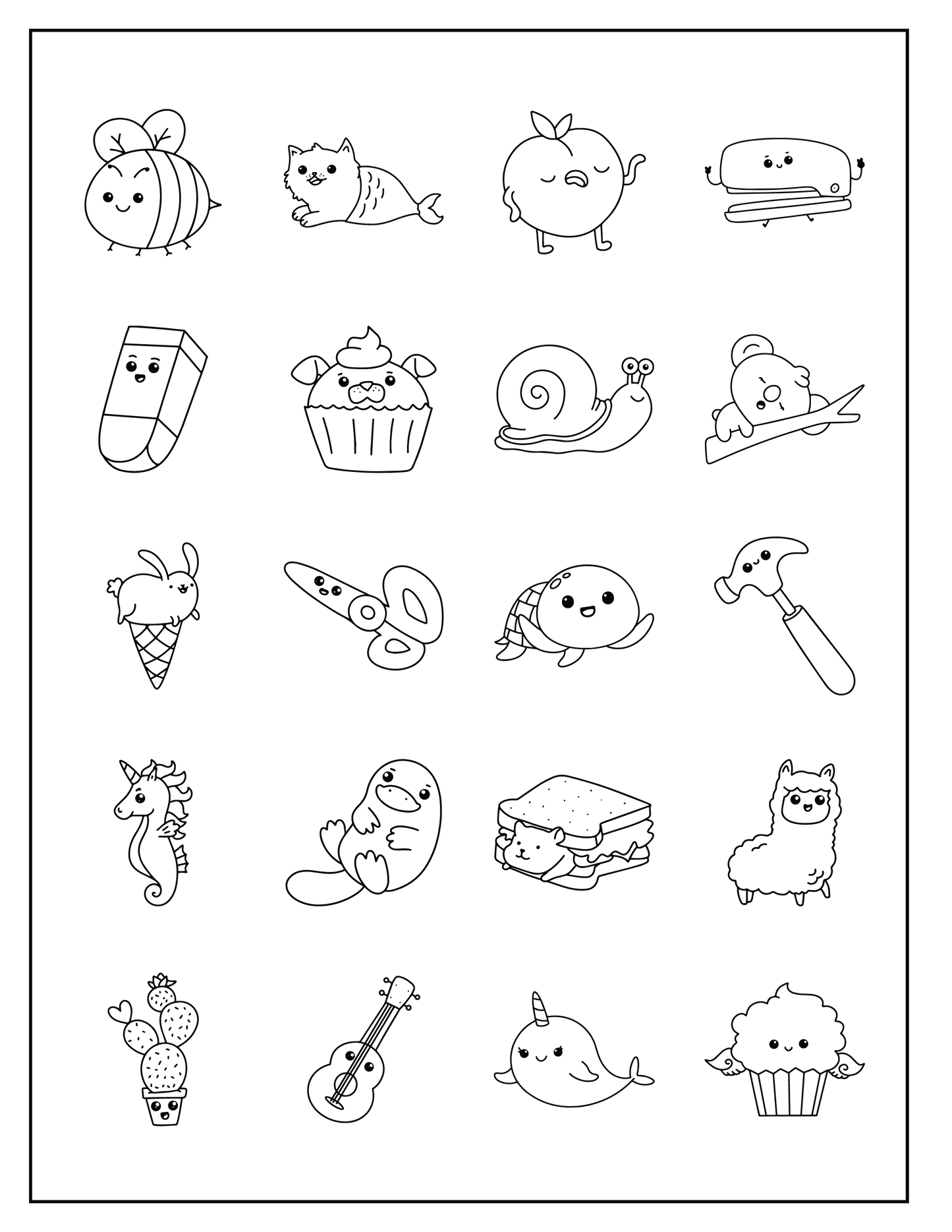 How To Draw 101 Cute Stuff Homeschool Art Drawing Book