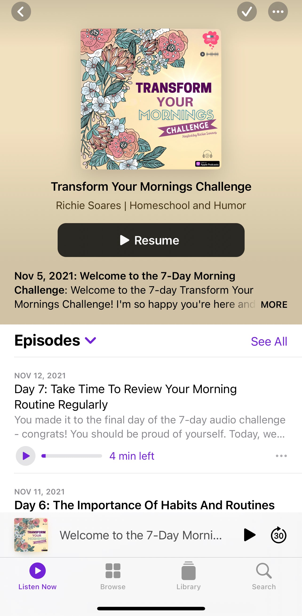 Transform Your Mornings Audio Challenge