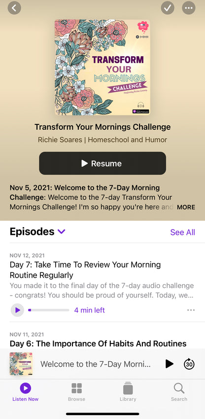 Transform Your Mornings Audio Challenge