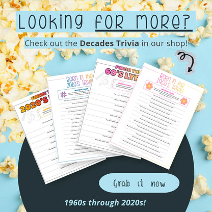 Movie Trivia Game Pack Homeschool and Humor