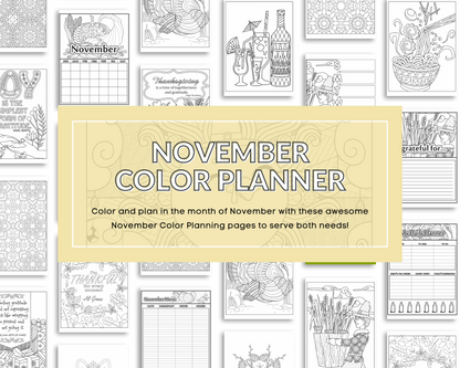 November Coloring Planner for Moms