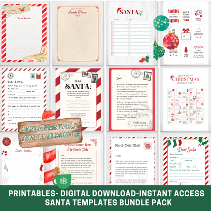 Santa Letters Templates Pack