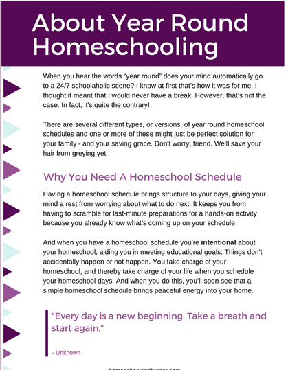 How To Homeschool Year Round Ebook