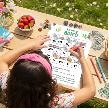 Money Bingo Cards for Kids Homeschool and Humor