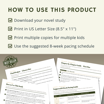 To Kill a Mockingbird Novel Study | High School Literature Guide, Book Study, Worksheets, Discussion Questions PDF Homeschool and Humor