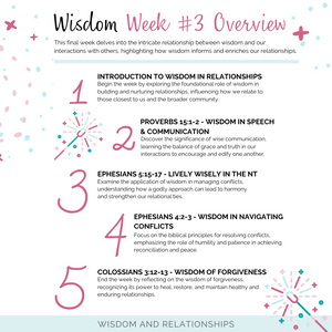 Wisdom BIble Study - 3-Week Interactive Bible Study