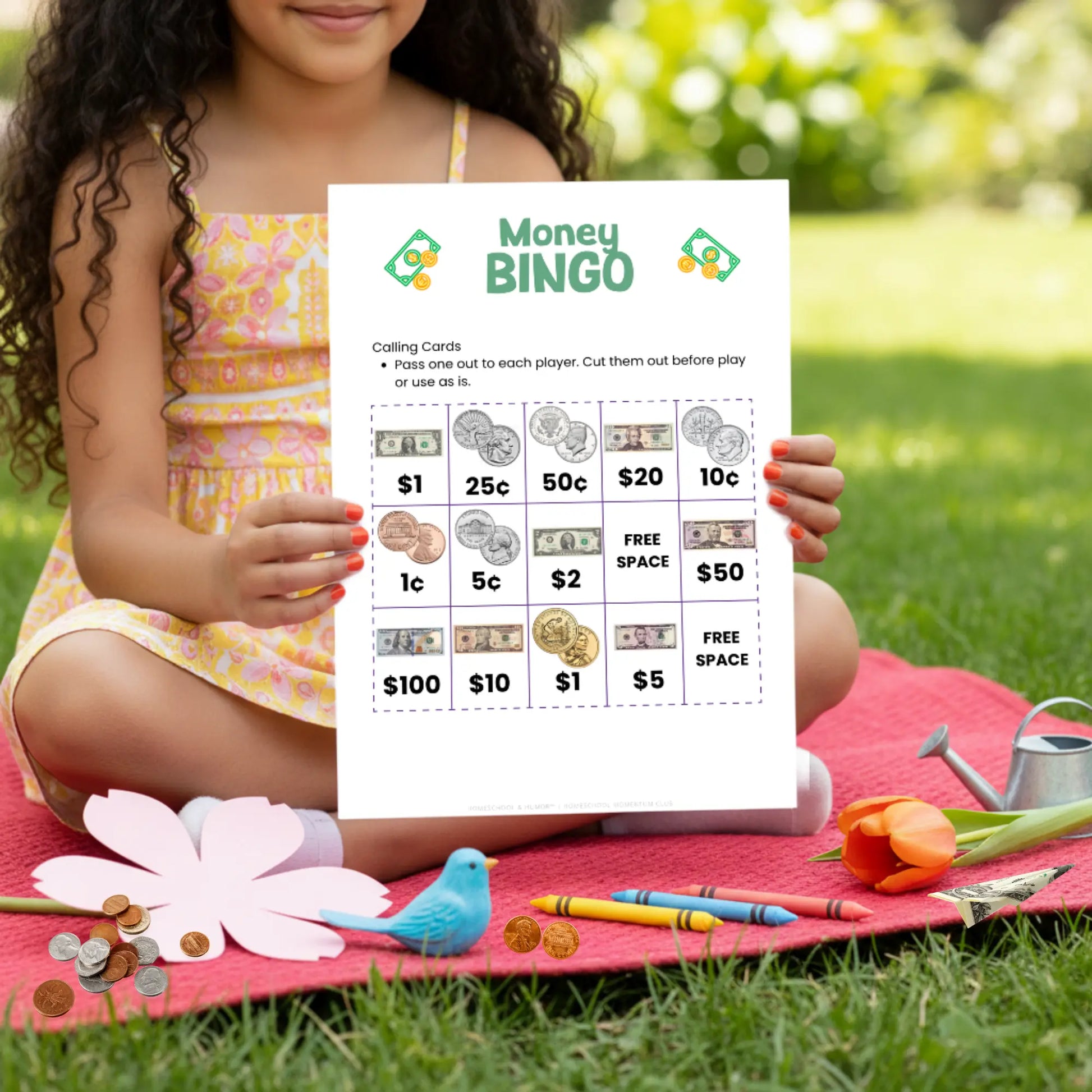 Money Bingo Cards for Kids Homeschool and Humor