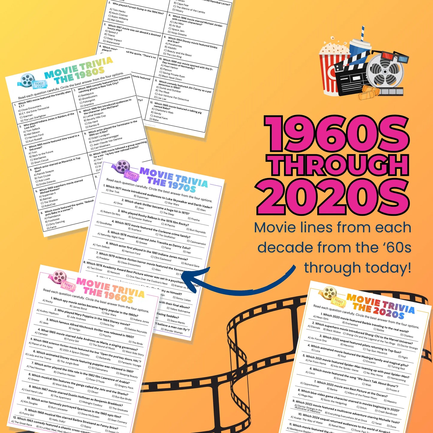 Movie Trivia Game Pack Homeschool and Humor