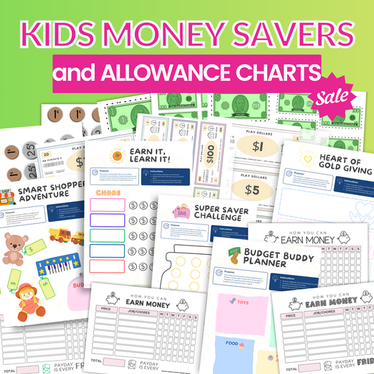 Allowance Chart, Reward Jar Printable, Responsibility Chart, Kids Chore Chart, Teen Money Tracker, Reward Bucks, Fake Money Kids Play Money