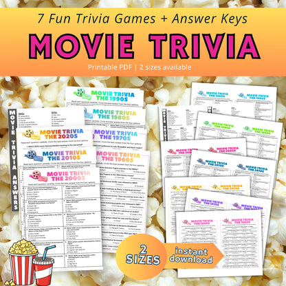 Movie Trivia Game Pack Homeschool and Humor
