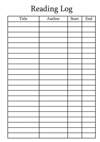 Reading Logs | Reading Planners